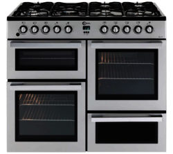 FLAVEL  MLN10FRS Dual Fuel Range Cooker - Silver & Chrome